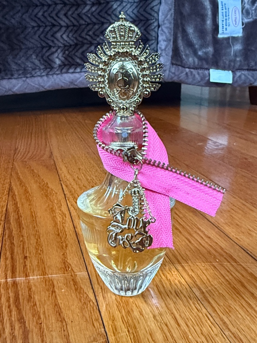 Juicy couture Gold Accent Pink Ribbon Decorative Perfume Bottle Charm